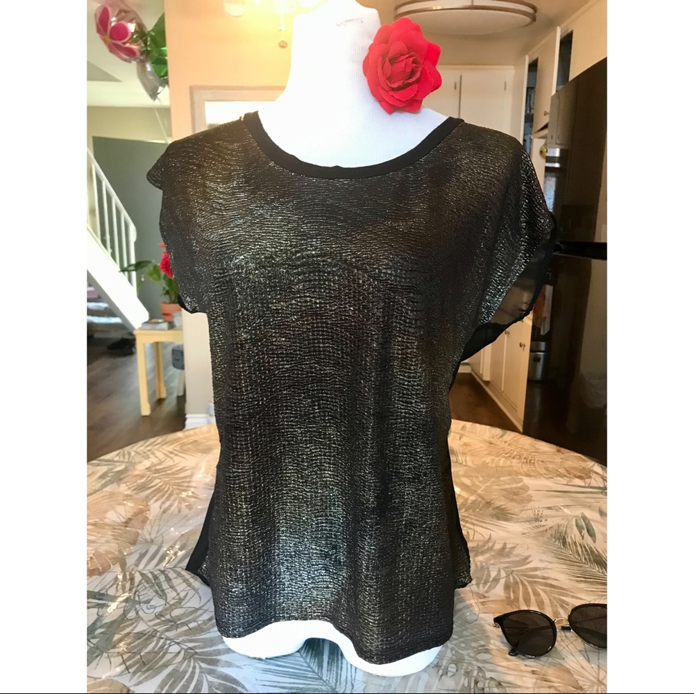Silver-Bronze-Gold-Black-Colored Blouse